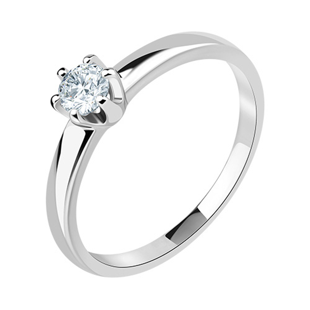 Кольцо из серебра с фианитами