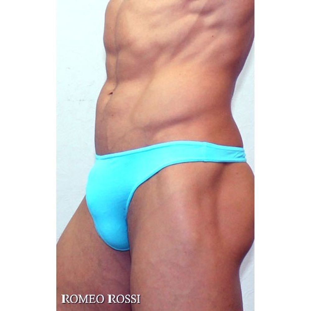 Мужские трусы стринги бирюзово-голубые Romeo Rossi Dream String RR1005-11