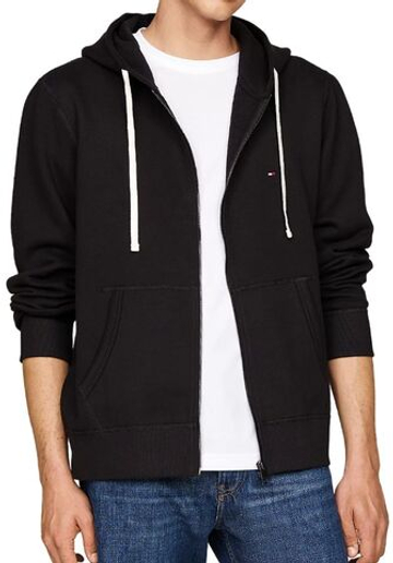 Мужская теннисная кофта Tommy Hilfiger Essential Fleece Zip Through - черный