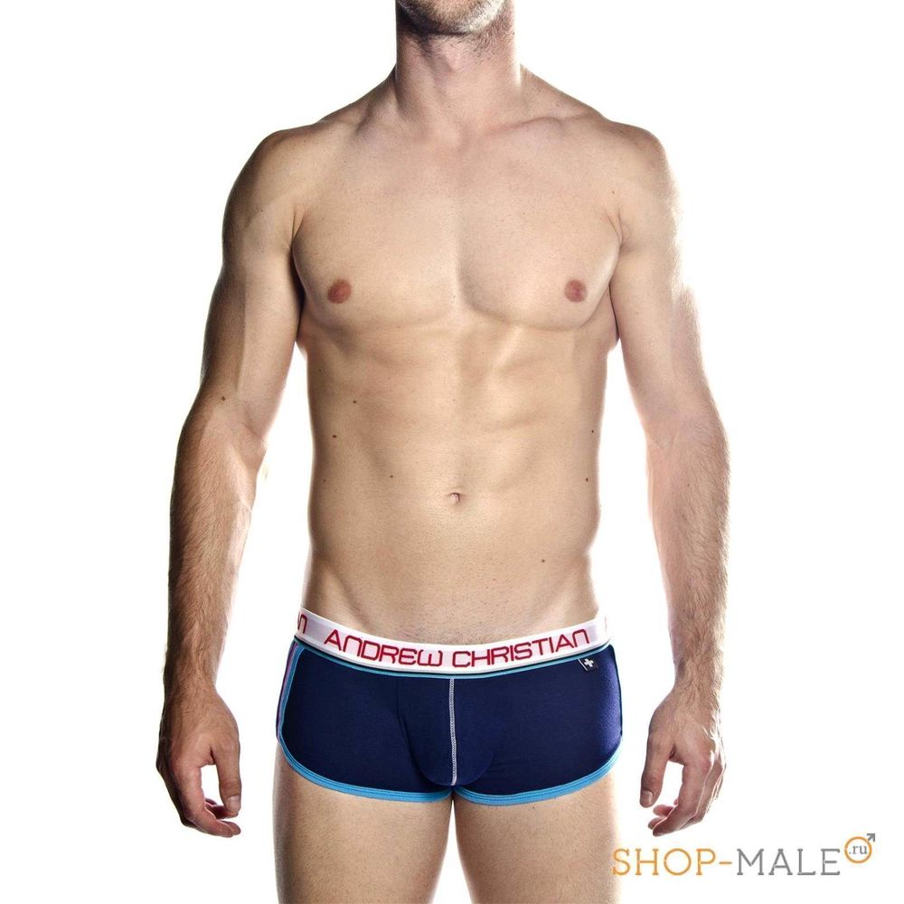 Мужские трусы боксеры темно-синие Andrew Christian Retro Pro Navy Boxer  AC4-M121