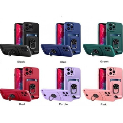 Чехол на iPhone 13 с защитой камеры, магнитным держателем и подставкой, 013043 Черный