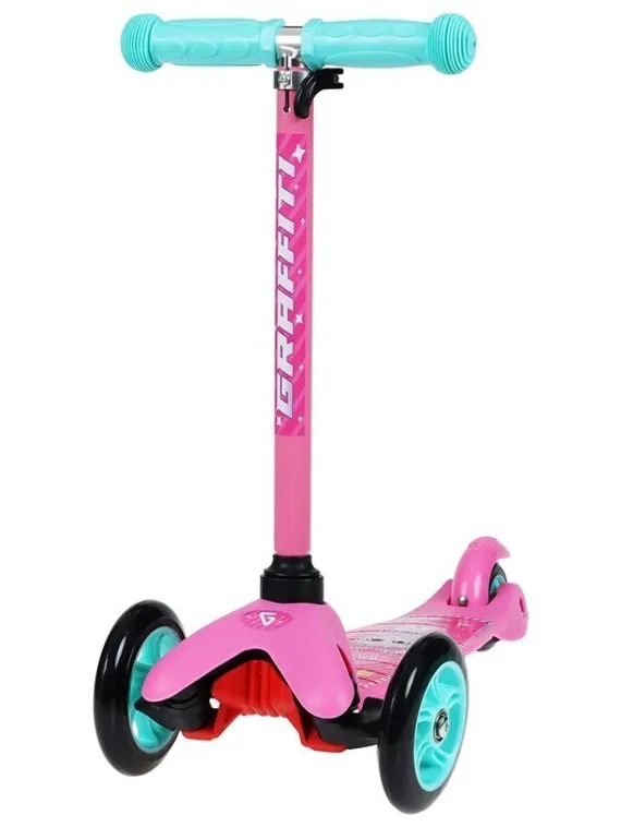 Самокат-снегокат 2 в 1 GRAFFITI «Девочка»