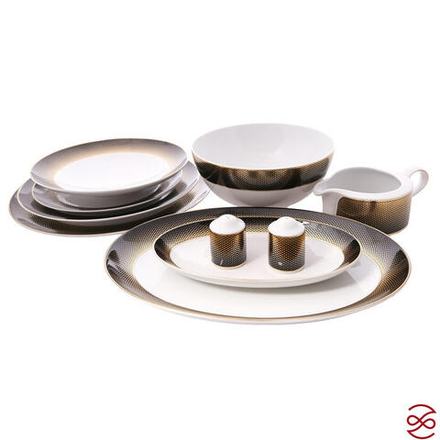 Столовый сервиз Falkenporzellan Deluxe Shape - Rio Black Gold 6 персон 25 предметов