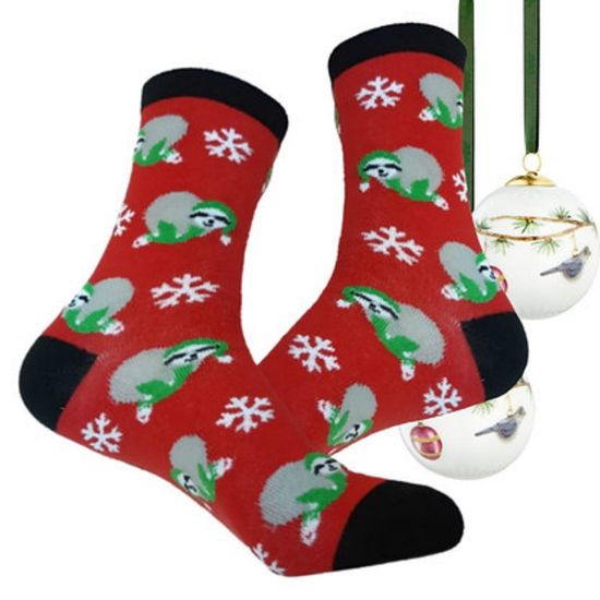 Носки "Рождество трудоголика", р-р 36-40 (красный, черный)