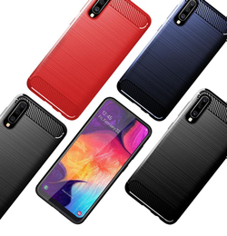 Чехол для Samsung Galaxy A50 (Galaxy A30S, A50S) цвет Red (красный), серия Carbon от Caseport