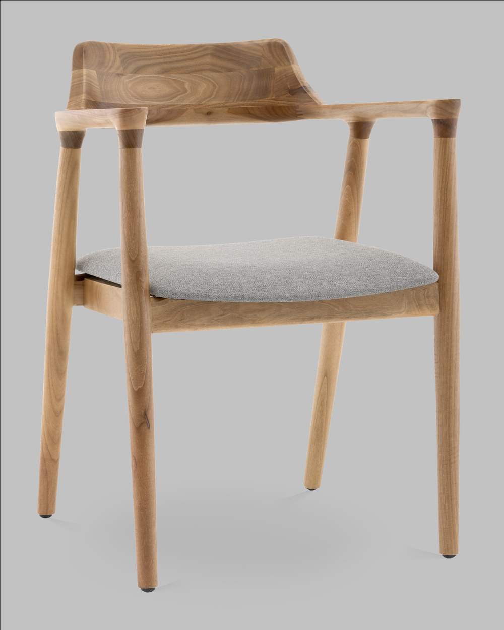 Стул Вудримини каркас дерево цвет натуральный орех рогожка серый