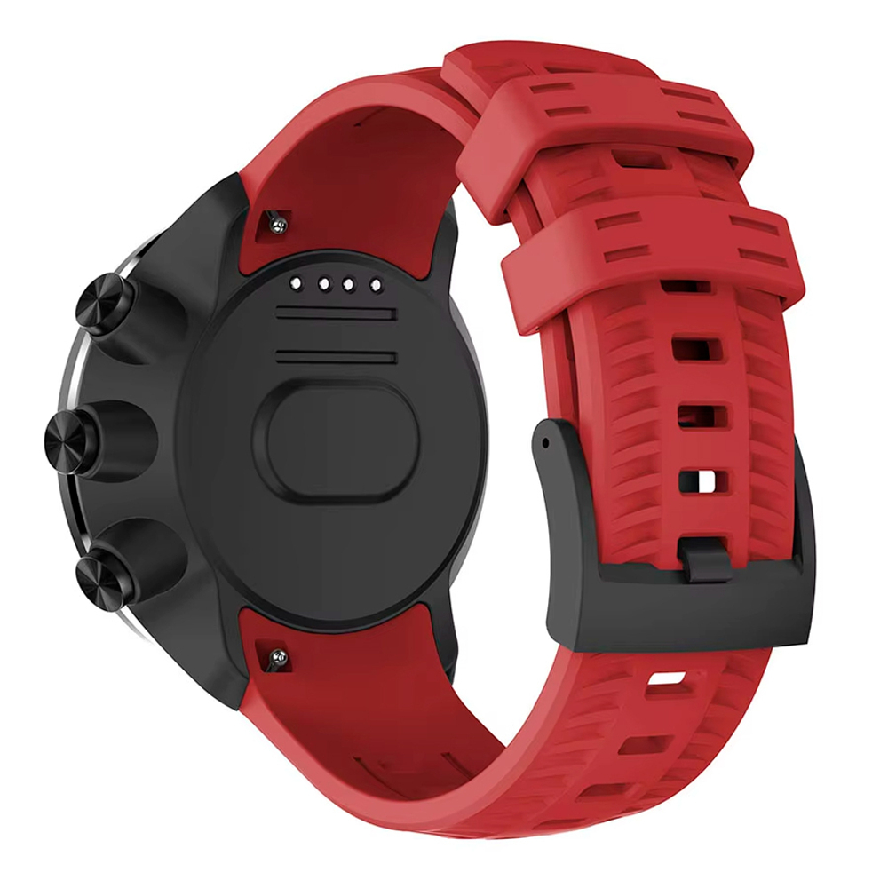 Ремешок силиконовый для Suunto 9 / 9 Baro быстросъемный 24 мм (Красный)
