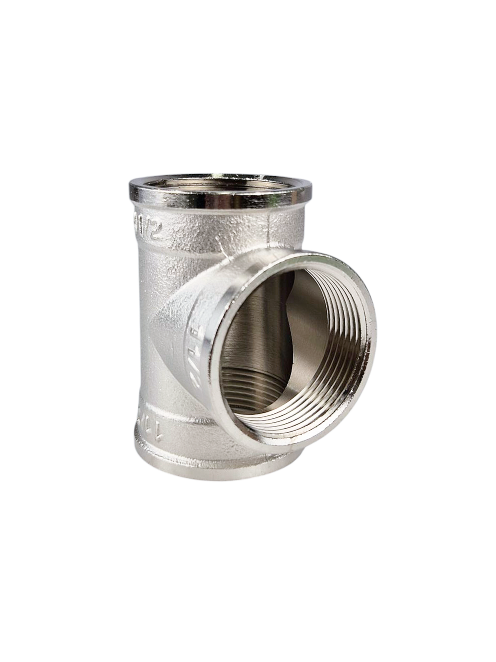 Тройник, латунь, внутренняя/внутренняя/внутренняя резьба 1 1/2", никель, RTP