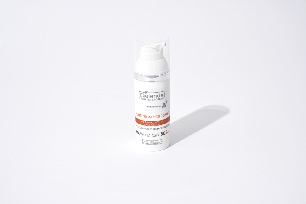 Мультизащитный крем для лица SPF 50 с Сica и Д-пантенолом, POST TREATMENT CARE 50мл.