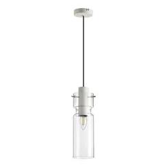 5057/1B PENDANT ODL24 385 белый/прозрачный/металл/стекло Подвес E27 1*40W SCROW