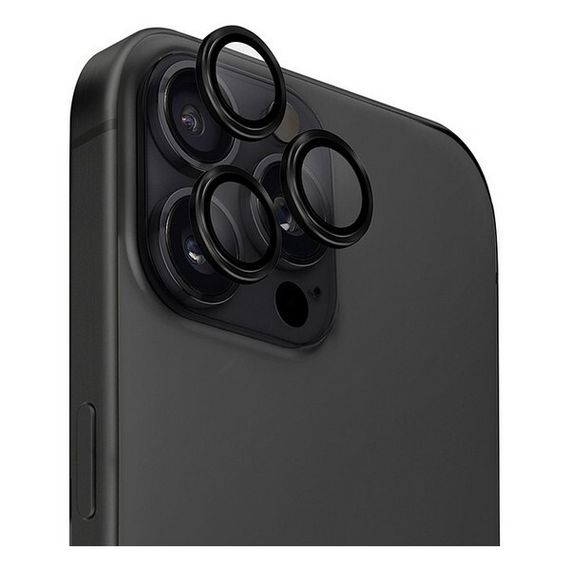 Защитное стекло для камеры Uniq OPTIX Camera Lens AluGuard для iPhone 16 Pro/16 Pro Max (IP6.3P-6.9P(2024)-ALENSBLK) Black