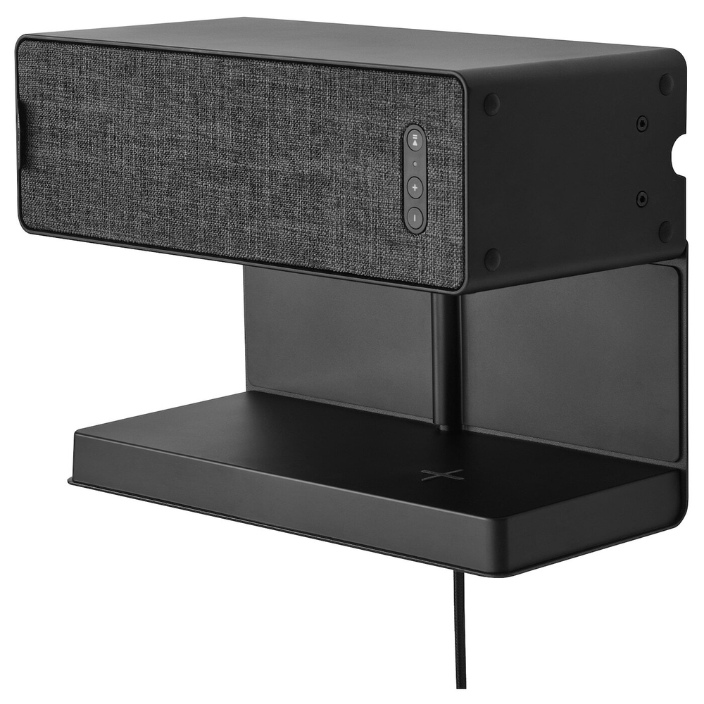 IKEA SYMFONISK  (ИКЕА СЙМФОНИСК)  -  Полка с беспроводным зарядным устройством, черная