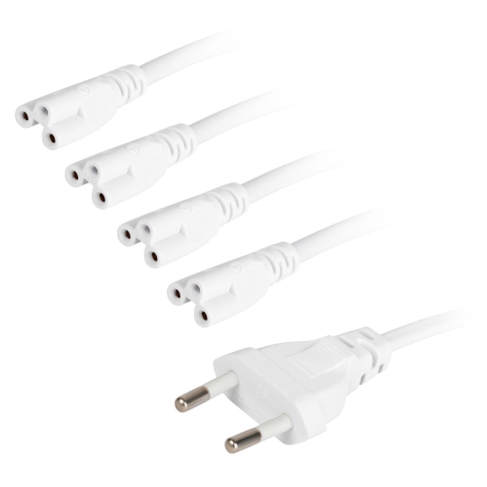 Разветвитель сетевой для линейных светильников ЭРА Разветвитель 4х IEC C7 3pin 2m+timer на 4 точки с таймером 4, 8, 12H | Аксессуары для фито светильников