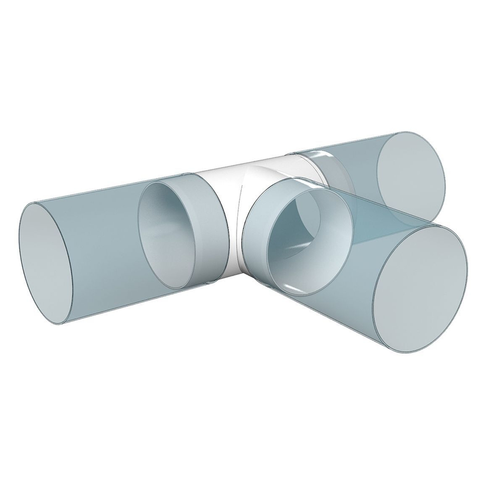 Тройник вентиляционный пластик, d100 мм, кругл, 90 °, Эра, 10ТП