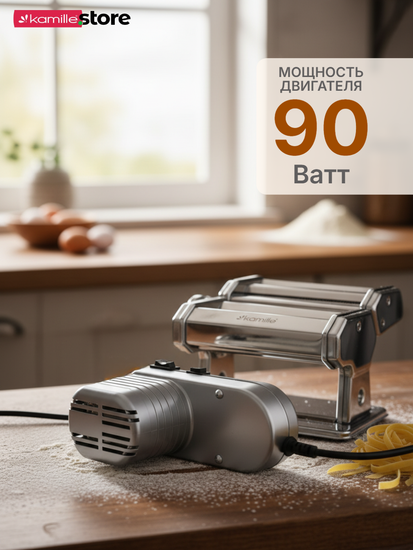 Машинка для лапши 145 мм. настольная электрическая Kamille KM 6510 из нержавеющей стали