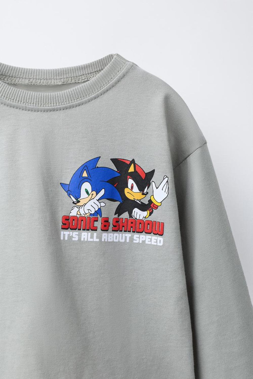 ZARA ЛОНГСЛИВ SONIC AND SHADOW © SEGA, СЕРЫЙ