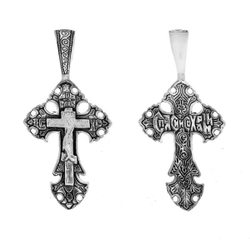 Православный нательный крестик из серебра 40811