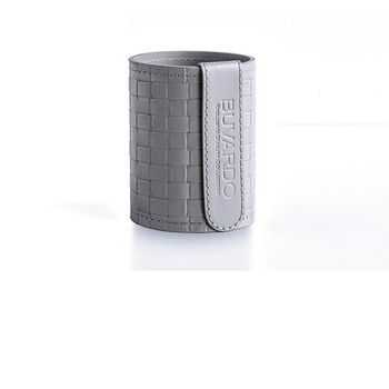 Стакан h120 серии Бизнес из кожи Cuietto Treccia серый (CBCTrGrey120)