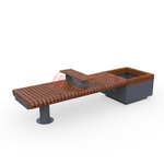 Лавка Rail Road 01 с вазоном и подлокотником