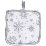 Прихватка в наборе с варежкой «Снежинка» цвет серебряный, 17,5*17,5 см и 27*17 см