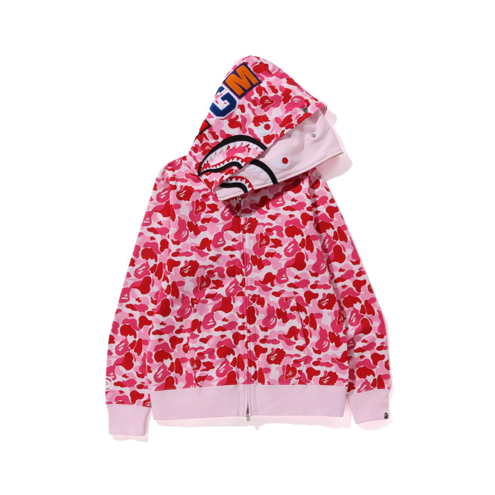 A Bathing Ape Abc Camo Double Shark Full Zip Худи Fw23 розовый