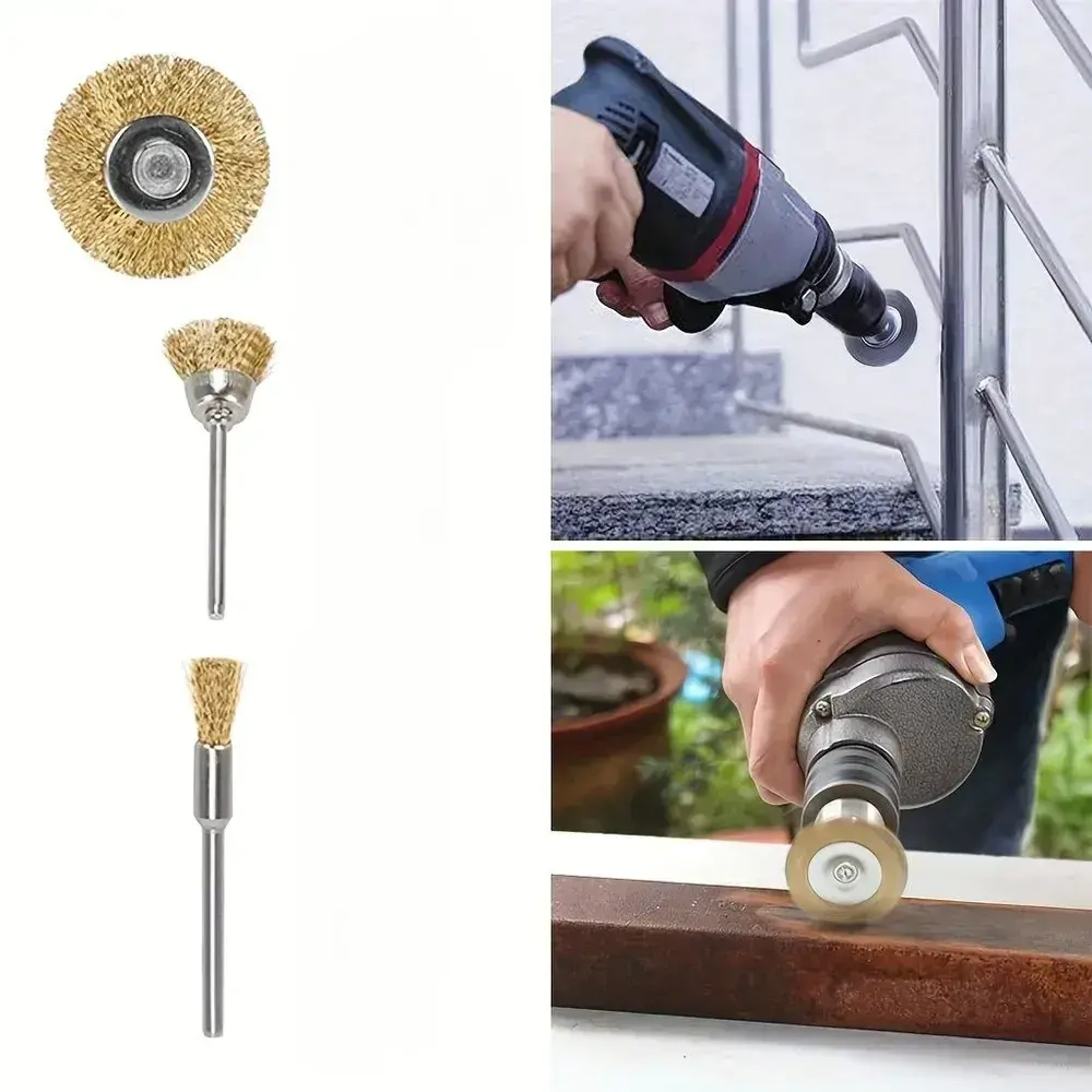 9шт Щетка стальной проволоки для удаления ржавчинок из нержавеющей стали шлифовального колеса