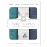 SwaddleDesigns Набор пеленок муслин 3 шт. - set of 3 - Peace in Nature -featuring Watercolor Mountains & Trees