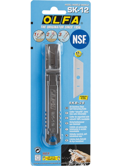 OLFA металлический корпус, безопасный нож с трапециевидным лезвием (OL-SK-12)