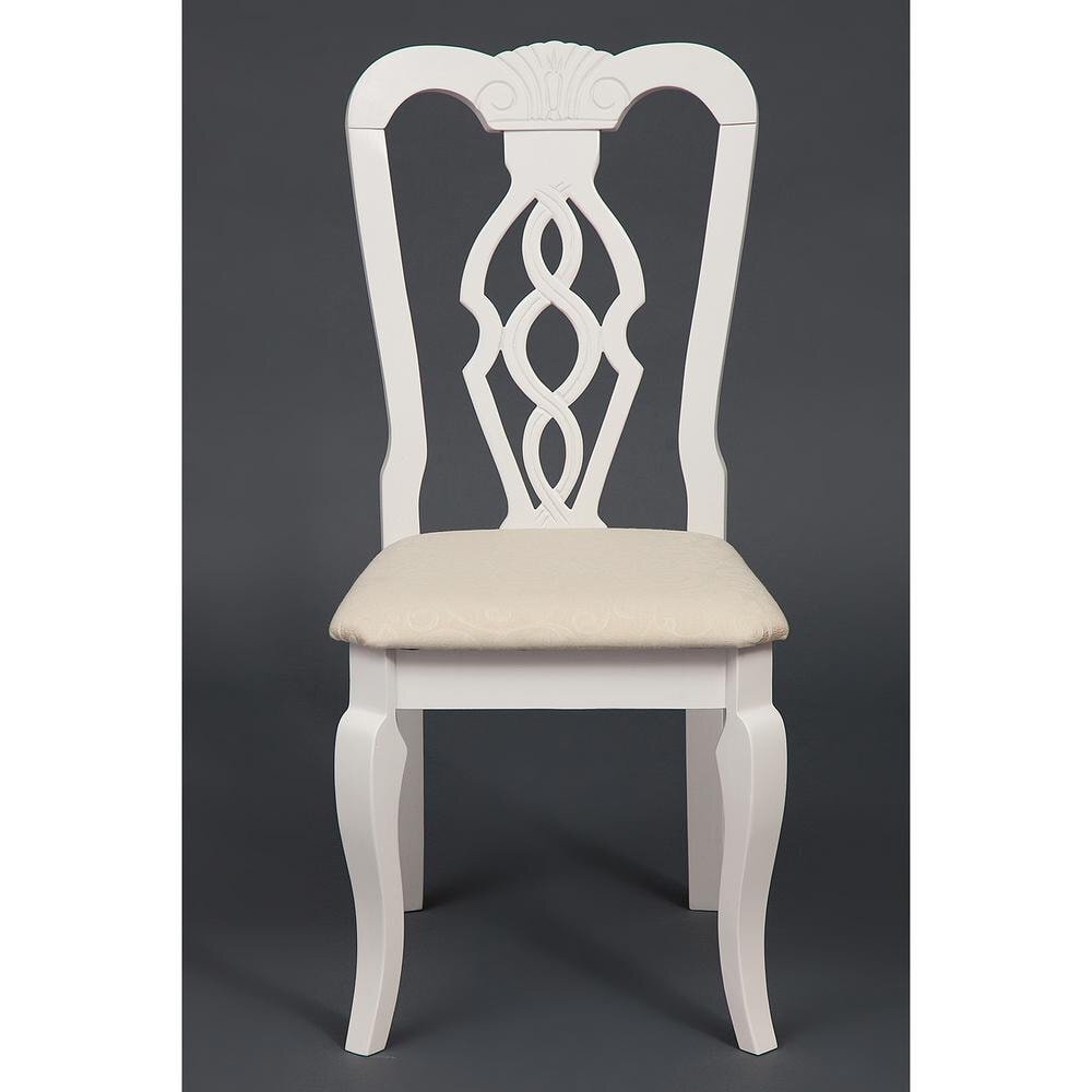 Стул - Афродита/ Aphrodite дерево гевея, 46х54х99см, butter white, ткань кремовая с рисунком (3321)