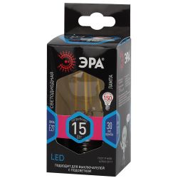 Лампочка светодиодная ЭРА F-LED A60-15W-840-E27 Е27 / Е27 15Вт филамент груша нейтральный белый свет | Филаментные декоративные