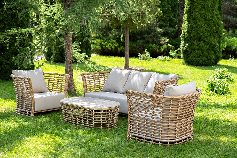 "Валенсия" лаунж-зона из искусственного ротанга, цвет соломенный