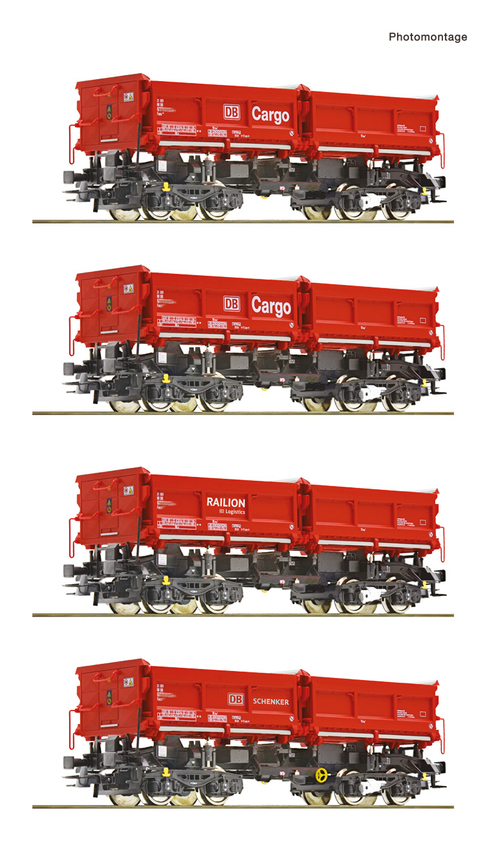 Набор из четырех думпкаров Fans 128 CARGO, DB AG, VI