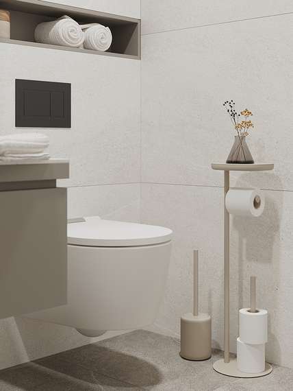 Ершик для унитаза slim, светло-серый