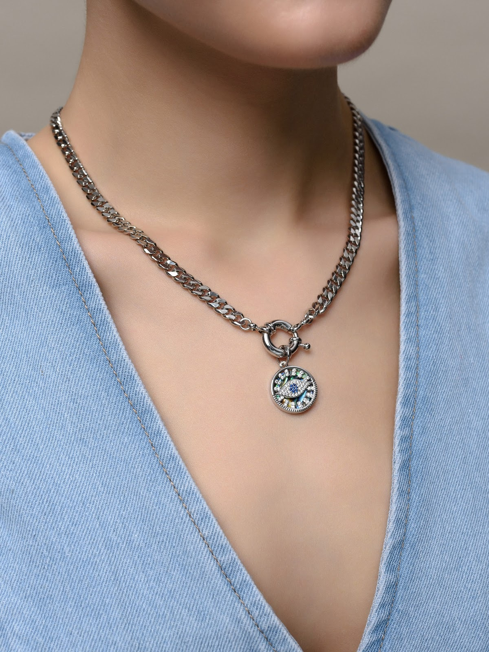 Колье "Eye" Silver
