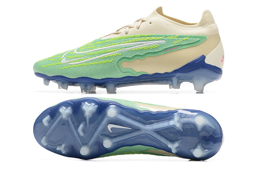 Бутсы Nike Phantom GX Elite FG (Бежевый+зеленый)