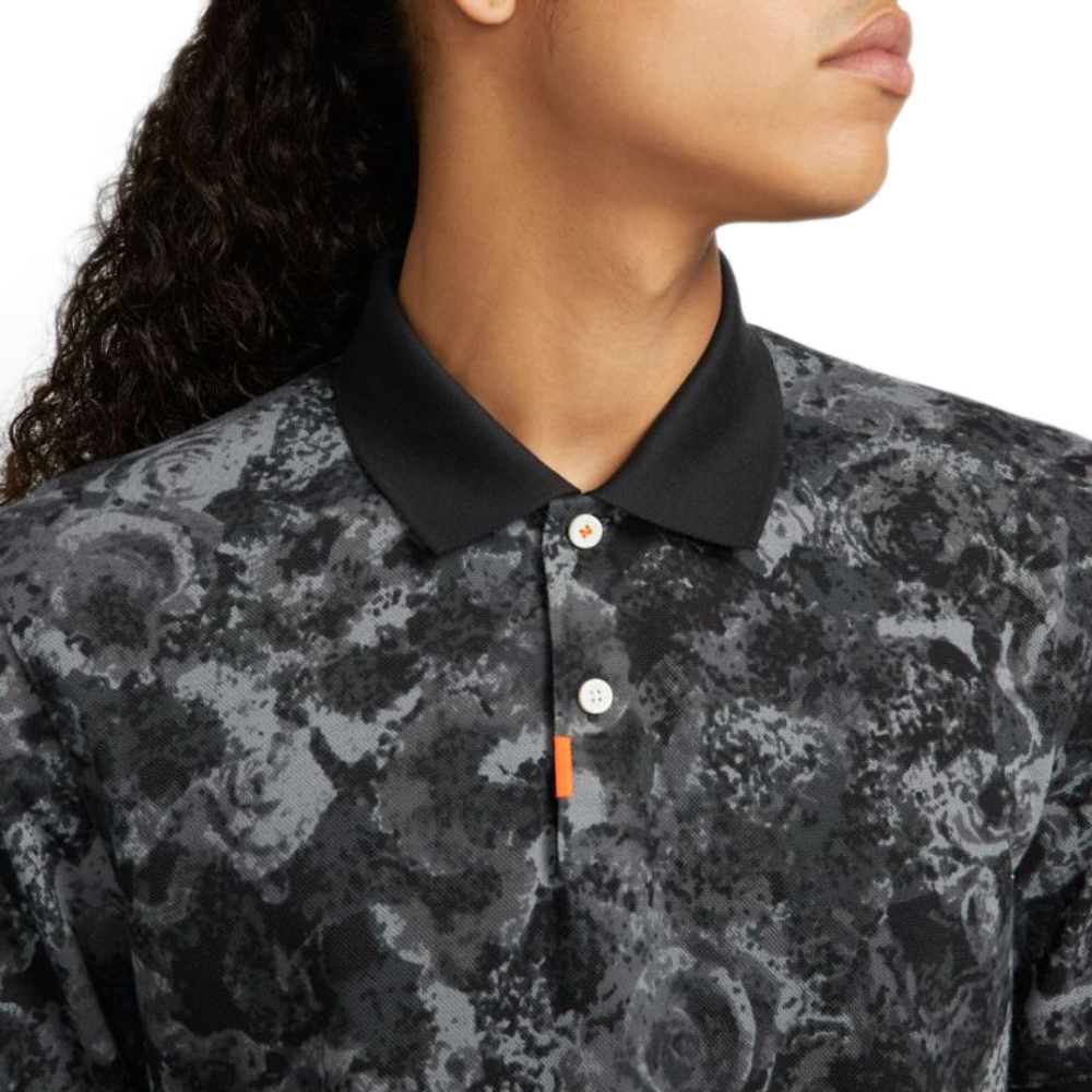 Мужское теннисное поло Nike Dri-Fit Printed Slim Fit Polo - black/black