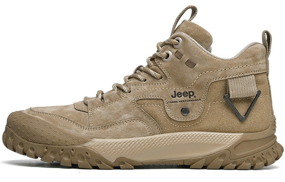Jeep Thermal Waterproof Abrasion Resistant Cushioning Height Increasing Ankle Length Outdoor Boots Men"s Khaki