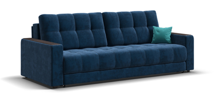 Диван Босс Велюр Монолит синий