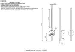 Поворотный настенный светильник Crystal Lux VERDE AP L500 BLACK