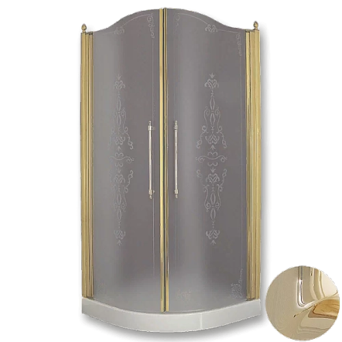 Душевой уголок Migliore Diadema ML.DDM-22.791.ST.DO 90x90 стекло матовое с рисунком/профиль золото