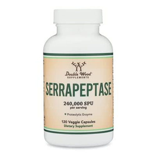 Double Wood Supplements, серрапептаза, 120 капсул (120 000 SPU в 1 капсуле)