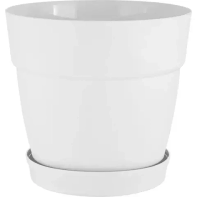 Горшок для цветов InGreen Villa de Fiori, фикс.поддон, 26л, D380мм, на колесиках,белоснежн