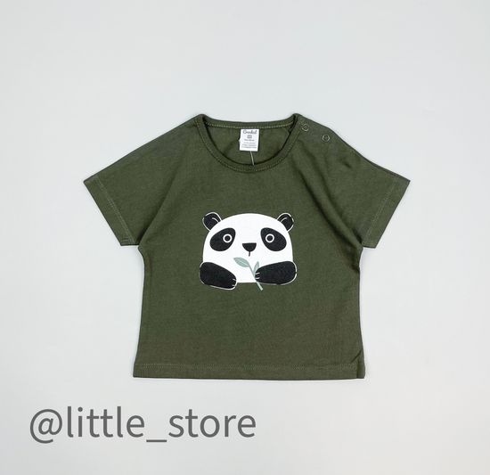 Футболка "Прятки в листьях" хлопковая, зеленый хаки