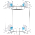 Полка угловая двухъярусная W2672 Бриллиант, синий (крепление: присоски)