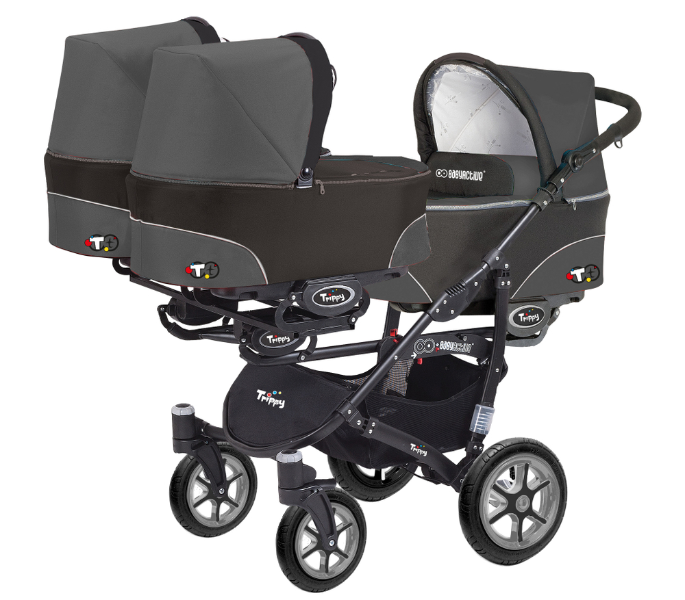 Коляска для тройни BabyActive Trippy Standart 2 в 1 Black (Черный)