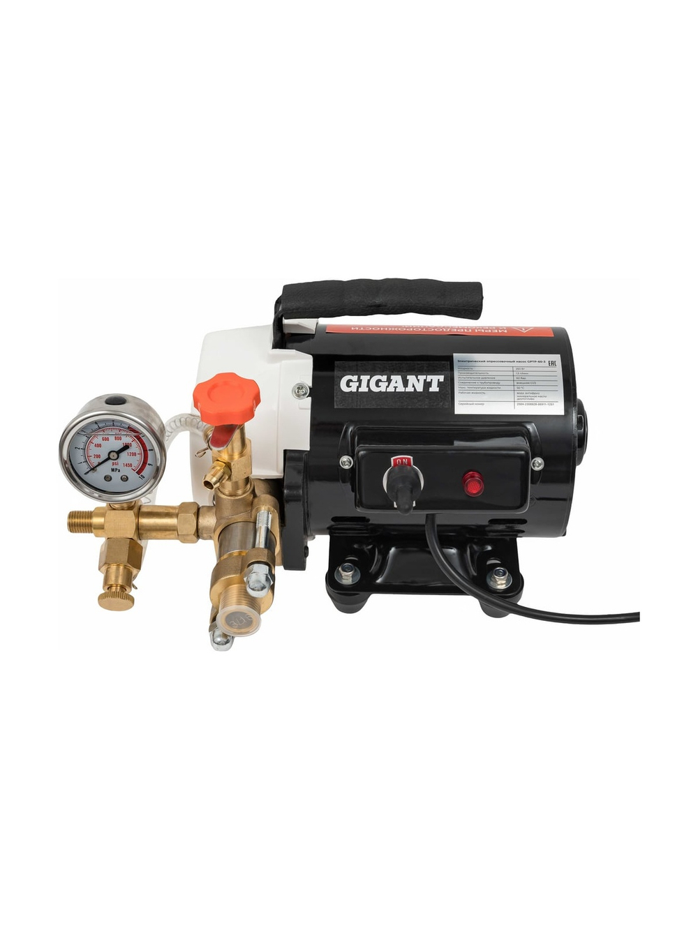 Электрический опрессовочный насос Gigant 60 бар 250 Вт 3 л/мин GPTP-60-3