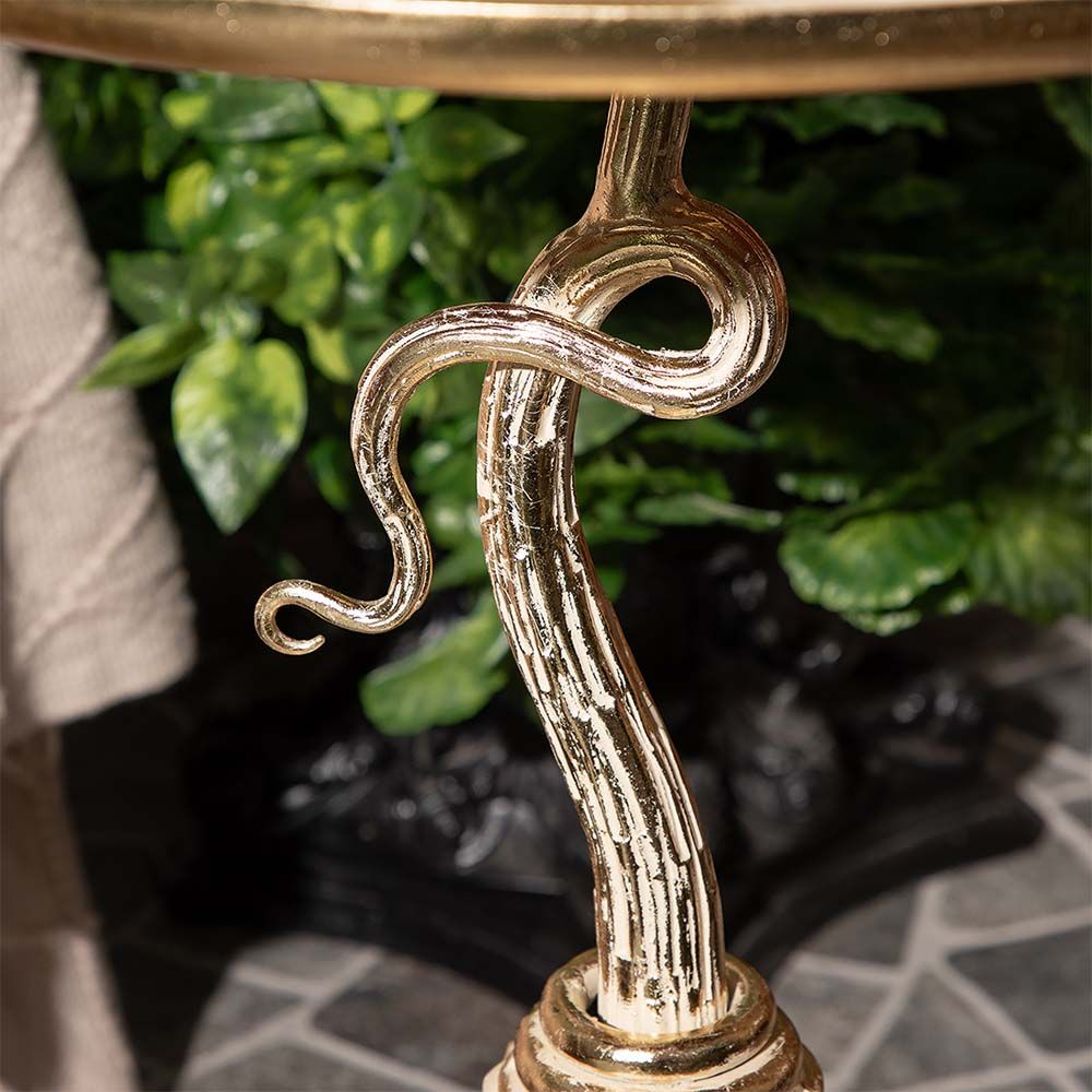 Столик декоративный Жемчужный гранат Айвори Мраморное золото