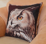 Декоративный гобеленовый чехол для интерьерной подушки Филин Феликс 47*47