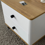 Тумба прикроватная на ножках с ящиками ROYAL 5303 эко (Дуб Кантри-Черный-р.черная)