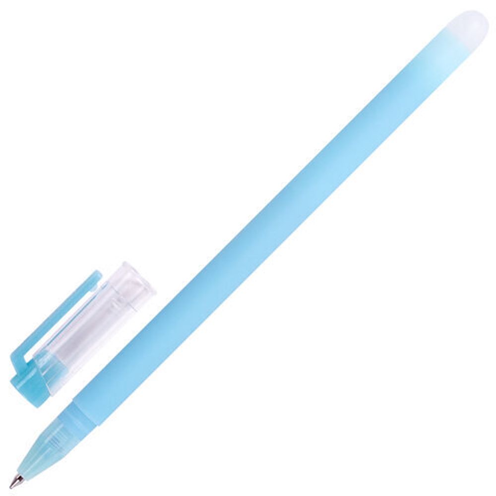 Ручки стираемые гелевые ЮНЛАНДИЯ "Лимонад", НАБОР 4 штуки, СИНИЕ, узел 0,5 мм, линия письма 0,35 мм, 143655